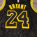 LA Lakers Bryant #24 Black Snake NBA Jerseys Hot Pressed