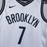 Nets DURANT #7 White Kids NBA Jersey 热压