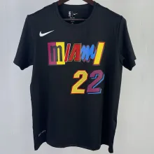 2023/24 Miami Heat BUTLER #22 Black City Edition Training Short sleeve NBA