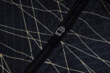 2025 PSG Black Gold Stripe Half Pull Sweater Tracksuit