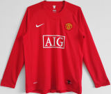 RONALDO #7 2007-08 M Utd Home Red Long Sleeve Retro Jersey League Version 联赛版带06/07英超双金章 ★★