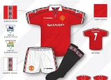 1998-1999 M Utd Home #7 Beckham Retro Soccer Jersey ★★