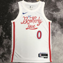 76ers MAXEY #0 White City Edition NBA Jerseys