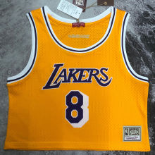 Lakers BRYANT #8 Retro Yellow NBA Girl Jersey