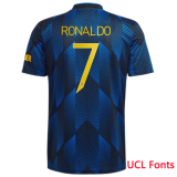 2021/22 M Utd 1:1 Quality Third Dark Blue Fans Soccer Jersey