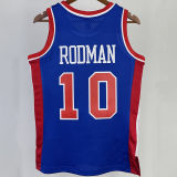 1988/89 KC Thunder RODMAN #10 Blue Retro NBA Jerseys 热压