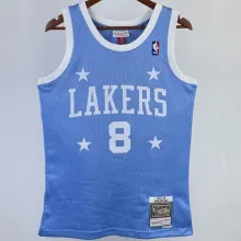 2004/05 Lakers BRYANT #8 Light Blue Retro NBA Jerseys 热压