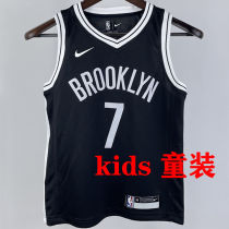 Nets DURANT #7 Bkacl Kids NBA Jersey 热压