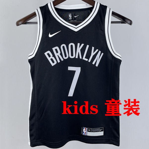 Nets DURANT #7 Bkacl Kids NBA Jersey 热压