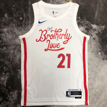 76ers EMBIID #21 City Edition White NBA Jerseys
