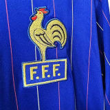 1980/82 France Home Blue Retro Long Sleeve Jersey