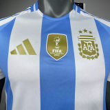 2024/25 Argentina Home Player Version Soccer Jersey (Have FlFA World Champion 2022 有胸前章)