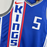 2024 Kings FOX #5 Blue City Edition NBA Jerseys 热压
