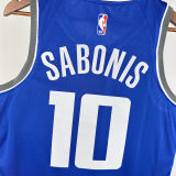 2024 Kings SABONIS #10 Blue City Edition NBA Jerseys 热压