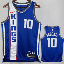 2024 Kings SABONIS #10 Blue City Edition NBA Jerseys 热压