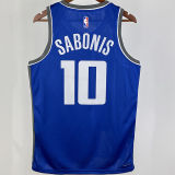 2024 Kings SABONIS #10 Blue City Edition NBA Jerseys 热压