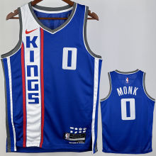 2024 Kings MONK #0 Blue City Edition NBA Jerseys 热压