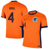 VIRGIL #4 NL Home Orange Fans Soccer Jersey 2024/25 ★★