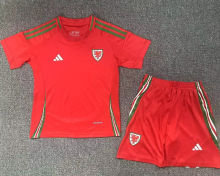 2024/25 Wales Home Red Kids Soccer Jersey