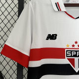 2024/25 Sao Paulo 1:1 Home White Fans Soccer Jersey (All Sponsor 全广告)