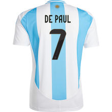DE PAUL # 7 Argentina Home Fans Soccer Jersey 2024/25 ★★