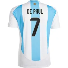 DE PAUL # 7 Argentina Home Fans Soccer Jersey 2024/25 ★★