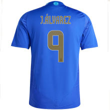 J. Á LVAREZ # 9 Argentina Away Blue Fans Soccer Jersey 2024/25 ★★