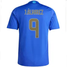 J. Á LVAREZ # 9 Argentina Away Blue Fans Soccer Jersey 2024/25 ★★