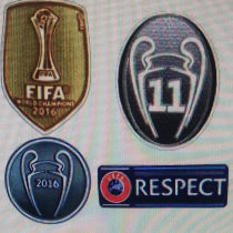 UCL Patch 2016冠军杯+2016 世俱杯+11字杯+旧公平条 (You can buy it Or tell me to print it on the Jersey )