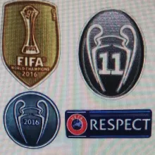 UCL Patch 2016冠军杯+2016 世俱杯+11字杯+旧公平条 (You can buy it Or tell me to print it on the Jersey )