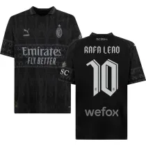 RAFA LEãO #10 AC Milan x PUMA x Pleasures 4Th Black Fans Jersey 2023/24 欧冠体 ★★