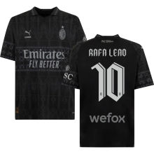 RAFA LEãO #10 AC Milan x PUMA x Pleasures 4Th Black Fans Jersey 2023/24 欧冠体 ★★
