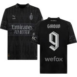 GIROUD #9 AC Milan x PUMA x Pleasures 4Th Black Fans Jersey 2023/24 欧冠体 ★★