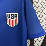 PULISIC #10 U.S 1:1 Quality Away Blue Red Fans Soccer Jersey 2024/25 ★★