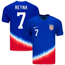 REYNA #7 #7 U.S 1:1 Quality Away Blue Red Fans Soccer Jersey 2024/25 ★★