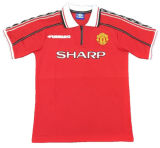 1998-1999 M Utd Home CANTONA #7 Retro Soccer Jersey (UCL Font 欧冠体) ★★