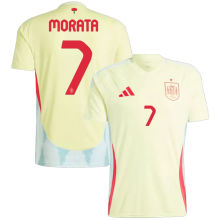 MORATA #7 Spain 1:1 Quality Away Yellow Fans Jersey 2024/25 ★★