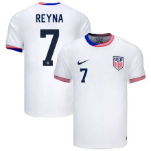 REYNA #7 U.S Home White Fans Soccer Jersey 2024/25 ★★