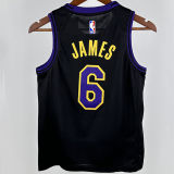 2024/25 Lakers JAMES #6 Black Kids City Edition NBA Jersey