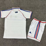 1998 France Away White Kids Retro Soccer Jersey