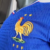 2024//25 France Home Blue Player Version Long Sleeve Jersey
