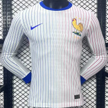 2024//25 France Away White Player Version Long Sleeve Jersey