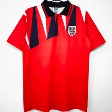 1992 England Away Red Retro Soccer Jersey
