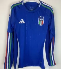 2024/25 Italy Home Blue Fans Long Sleeve Jersey