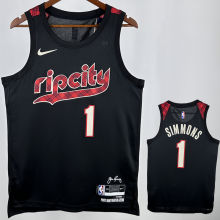 2024/25 Trail Blazers SIMMONS #1 Black City Edition NBA Jerseys