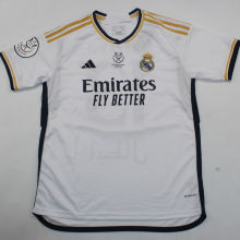 2023/24 RM 1:1 Quality Home Supercopa de España Final Fans Jersey 胸前小字+西班牙超级杯12右章