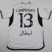 CAMPEONES #13 RM 1:1 Quality Home Supercopa de España Final Fans Jersey 2023/24 胸前小字+西班牙超级杯12右章 ★★