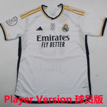 2023/24 RM Home Supercopa de España Final Player Version Jersey 球员版 胸前小字+西班牙超级杯12右章