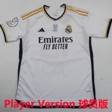 2023/24 RM Home Supercopa de España Final Player Version Jersey 球员版 胸前小字+西班牙超级杯12右章