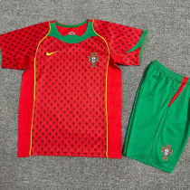 2004 Portugal Home Kids Retro Soccer Jersey